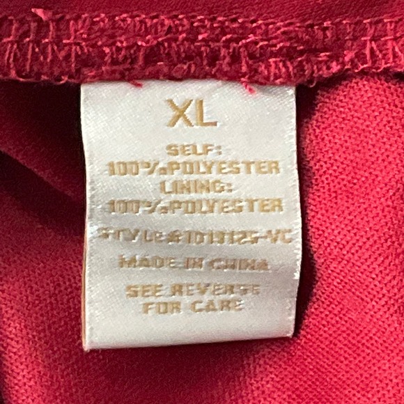 Maxi Dress Women XL Red Metallic Boho Tiered Smocked Ethereal Flowy Cottagecore - Picture 12 of 15